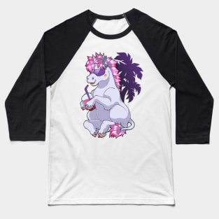 Funky Unicorn with boba tea Baseball T-Shirt